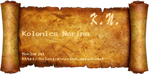 Kolonics Norina névjegykártya